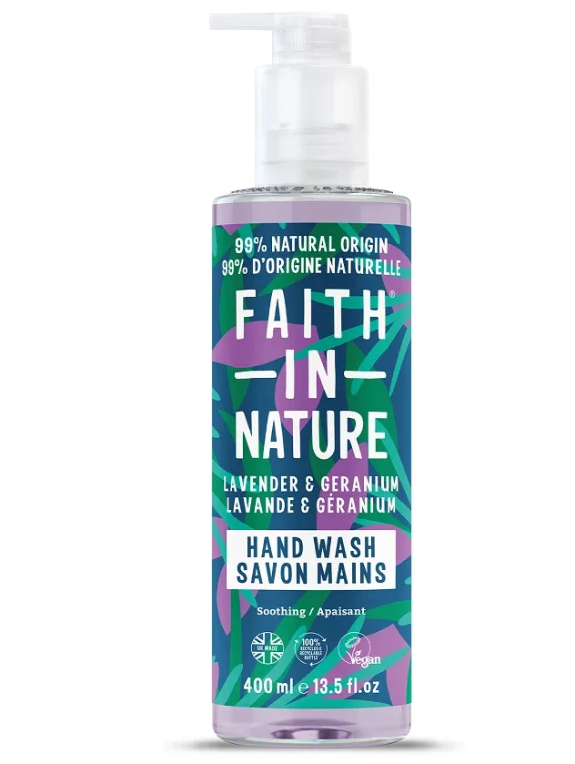 Faith In Nature šķidrās roku ziepes lavender & geranium, 400 ml