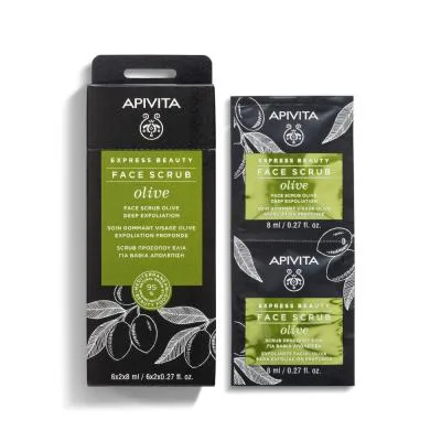 Apivita Express Beauty sejas skrubis ar olīvām 2 x 8 ml