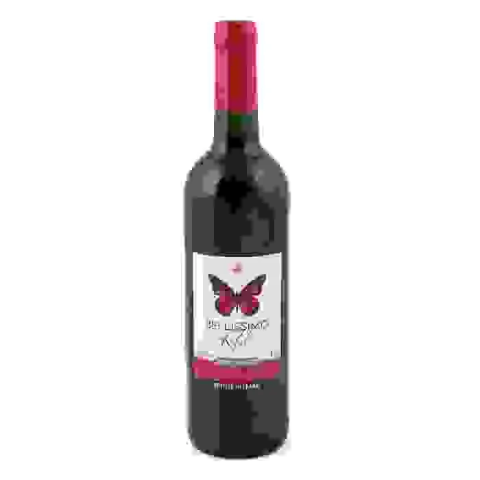 Sarkanvīns bellissimo pussaldais 10,5% 0,75 l
