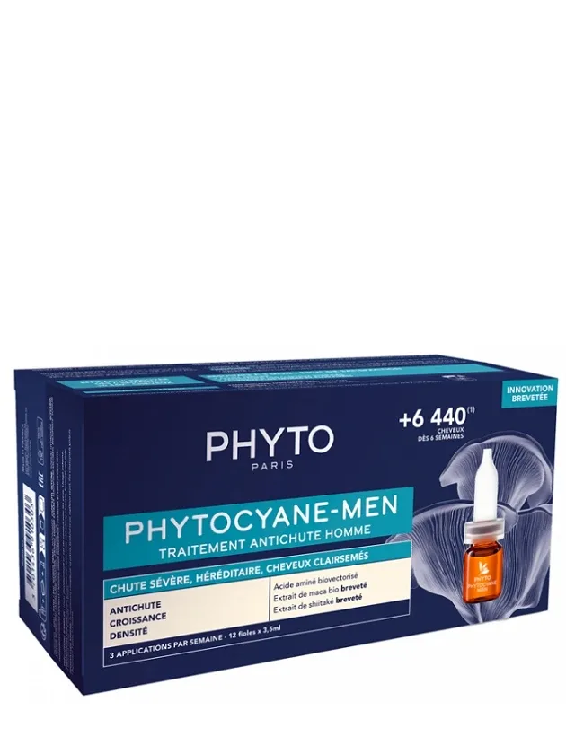 Phyto Phytocyane-Men Progressive līdzeklis pret matu izkrišanu vīriešiem, 12 x 3,5 ml