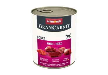 KONSERVĒTA SUŅU BARĪBA GRAN CARNO AR LIELLOPU UN SIRDI 800G
