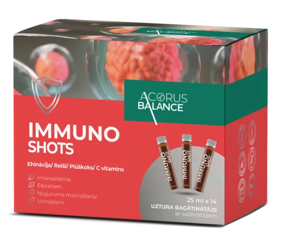 Acorus Balance Immuno Shots 25 ml pudelītes, 14 gab.