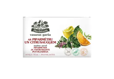AUGĻU TĒJA HERBITUM PIPARMĒTRA UN CITRONS 20X2,5G