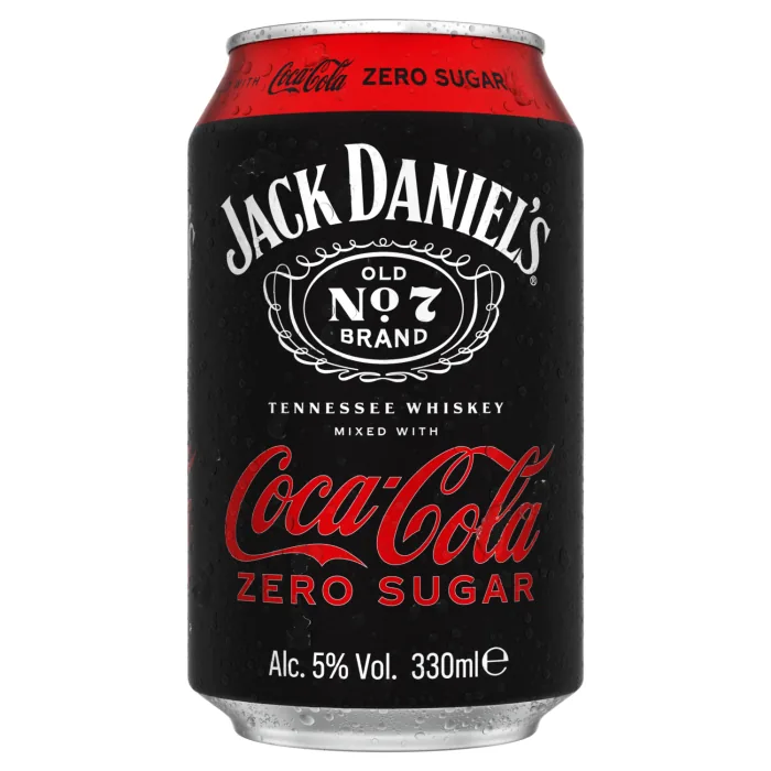 Алкогольный коктейль Jack Daniel's & Coca-Cola Zero 5%, 0,33 л