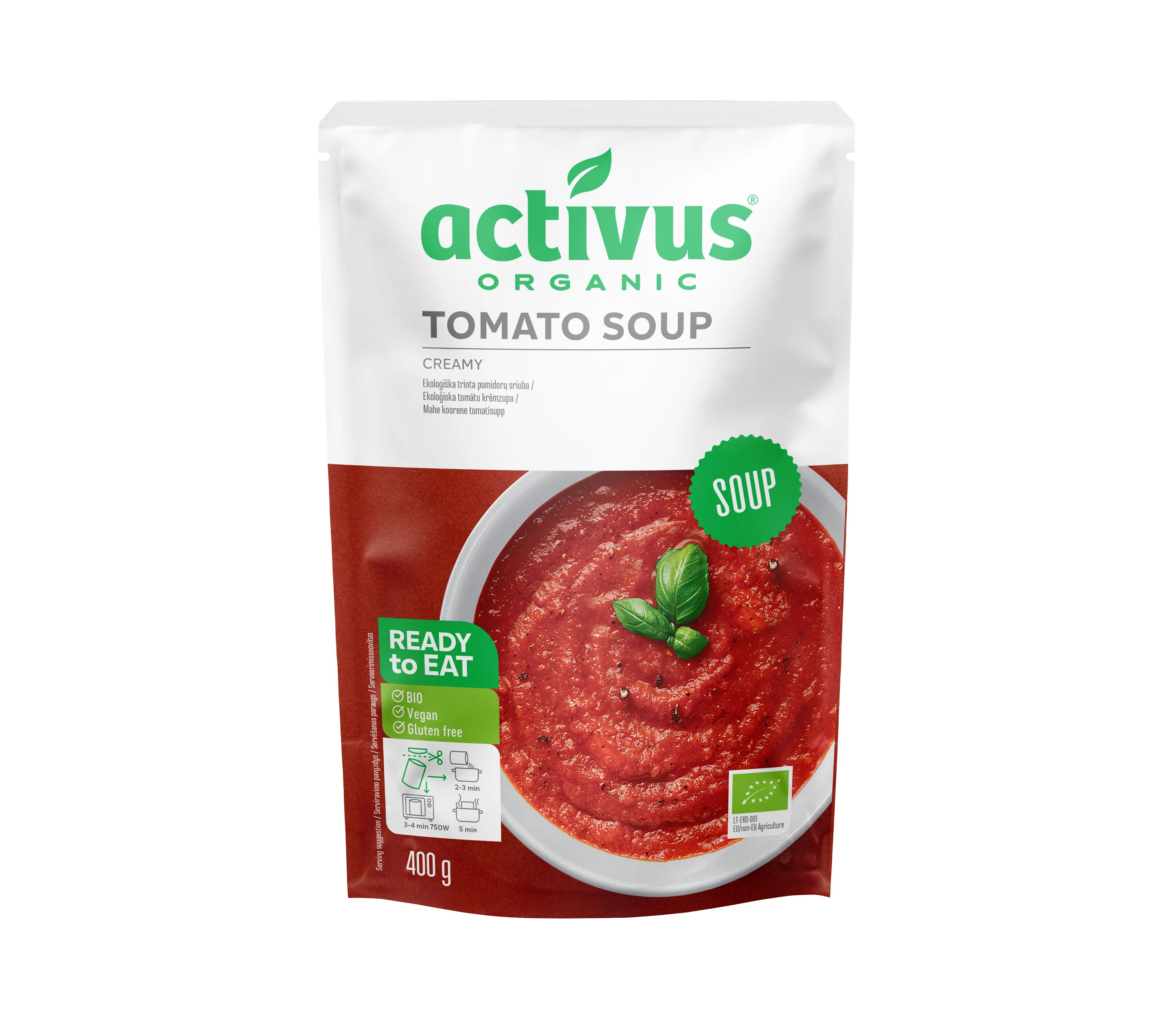TOMĀTU KRĒMZUPA ACTIVUS BIO, 400G