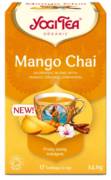 Yogi Tea Mango Chai Organic BIO tēja maisiņos, 17 gab.