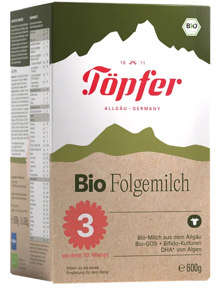 Topfer BIO, nr.3, no 10 mēnešiem piena maisījums, 600 g