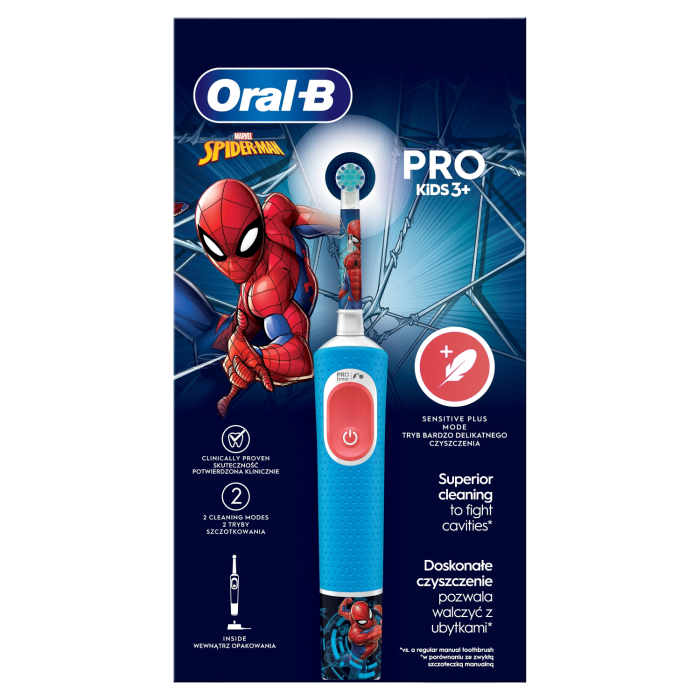 ZOBU BIRSTE ELEKTRISKĀ ORAL B VITALITY PRO KIDS 3+ SPIDERMAN
