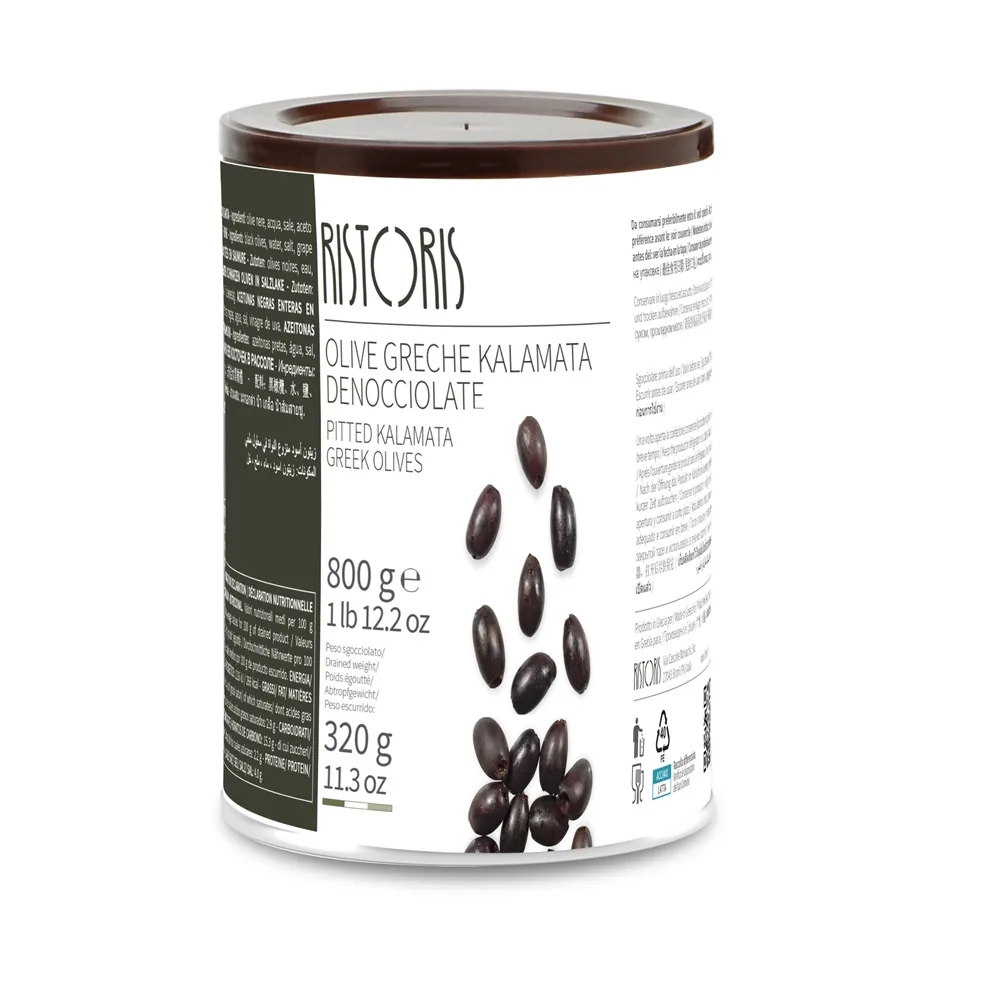 MELNĀS OLĪVAS KALAMATA AR KAULIŅIEM RISTORIS, 800G/400G