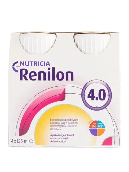 Nutricia Renilon 4.0 ar aprikožu garšu, 125 ml X 4 gb.