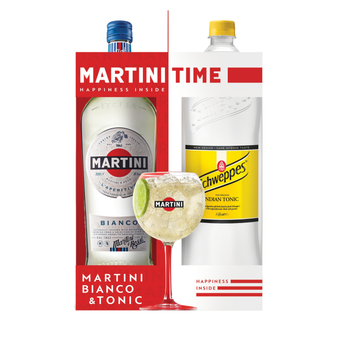 VERMUTS MARTINI BIANCO 15% 1L + SCHWEPPES TONIC 1,35L