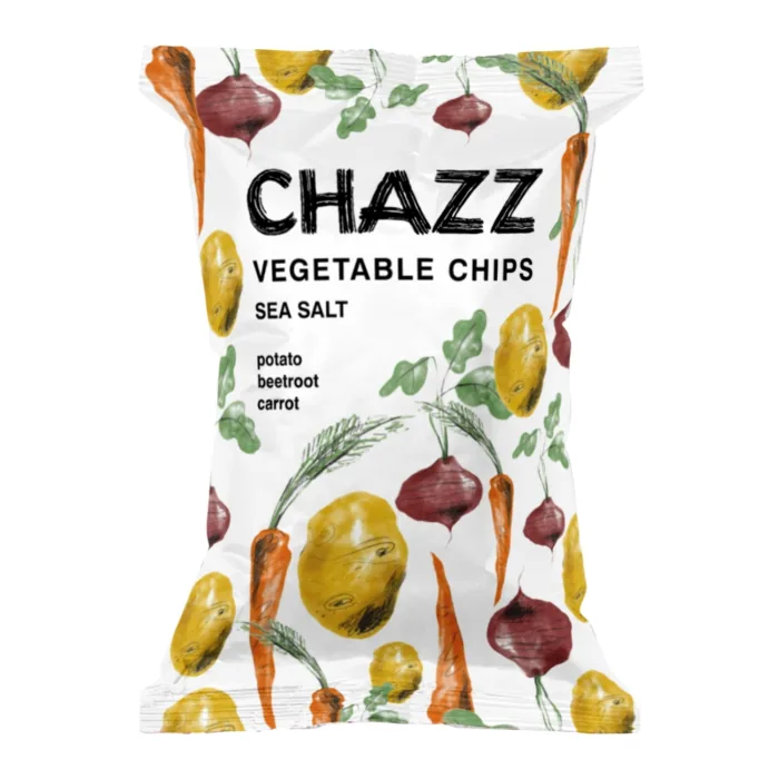 DĀRZEŅU ČIPSI CHAZZ AR JŪRAS SĀLI 75G