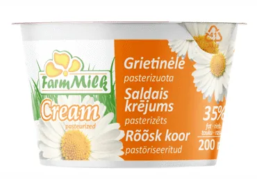 SALDAIS KRĒJUMS FARM MILK 35% 200ML