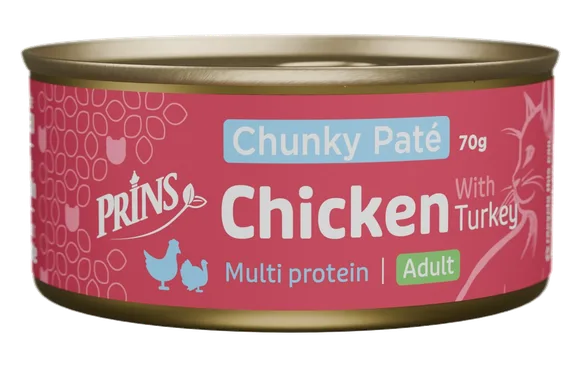 Prins Chunky Pate vista ar tītaru mitrā barība, 70 g
