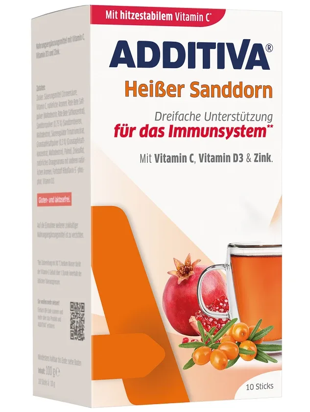 Additiva Heiser Sanddorn karstais dzēriens smiltsērkšķis, 10 paciņas