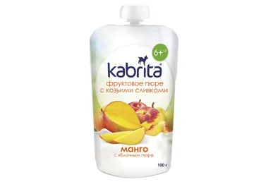 BIEZENIS KABRITA KAZAS PIENA-MANGO-ĀBOLU 6+ 100G