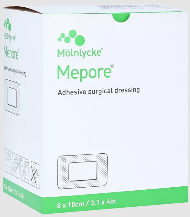Mepore plāksteri sterili 8 x 10 cm, 50 gb.