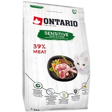 SAUSĀ BARĪBA KAĶIEM ONTARIO SENSITIVE DERMA, 2KG