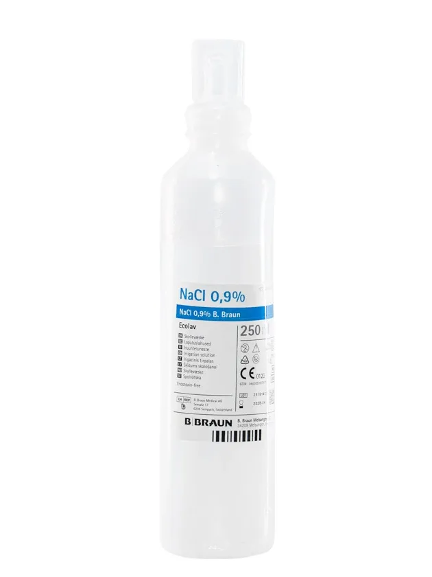 Sodium chloride B.braun ecolav skalošanas šķīdums 0,9%, 250 ml