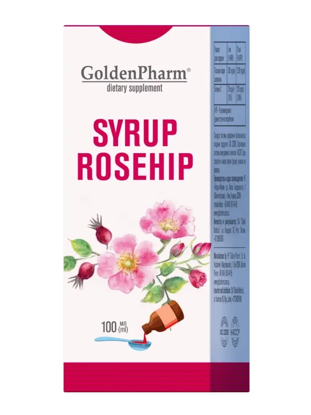 Golden pharm mežrozīšu sīrups, 100 ml