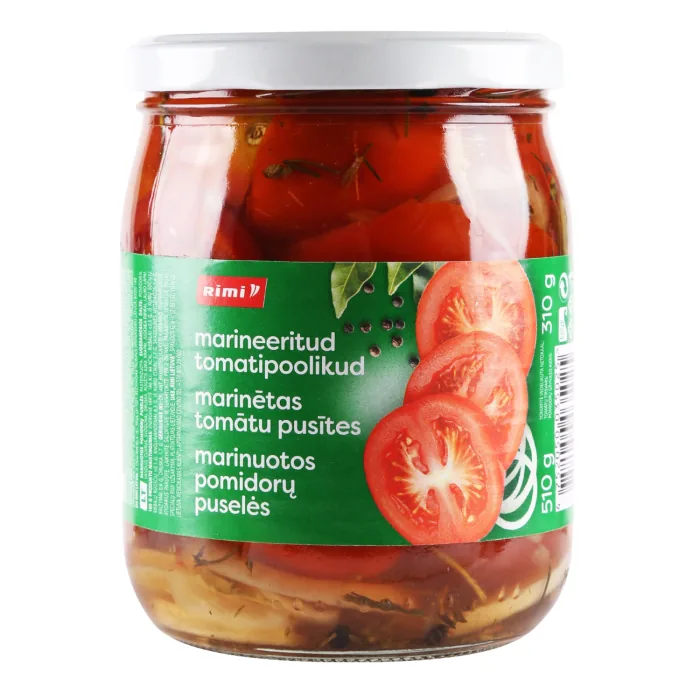 MARINĒTAS TOMĀTU PUSĪTES RIMI 510G/310G