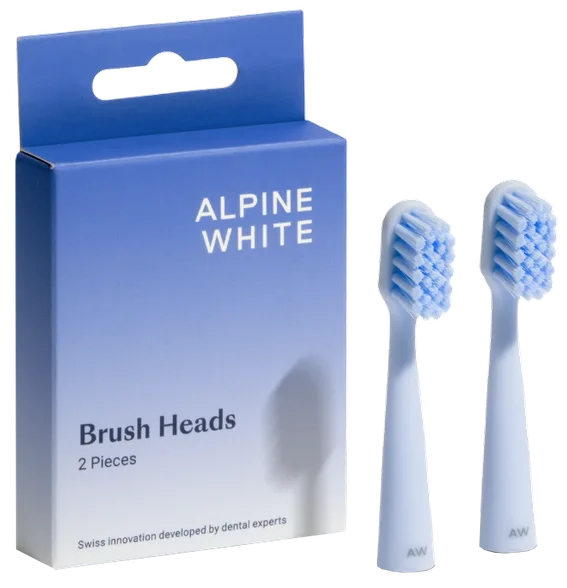 Alpine White Replacement elektriskās zobu birstes uzgaļi, 2 gab.