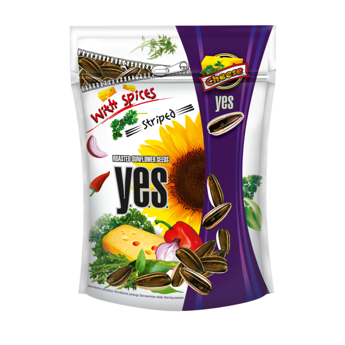 SĒKLAS SAULESPUĶU YES GRAUZDĒTAS AR SIERA GARŠU 150G