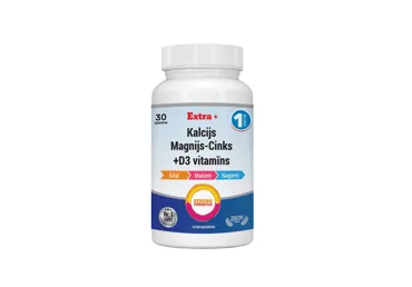 UZTURA BAGĀTINĀTĀJS: KALCIJS + MAGNIJS + CINKS + VITAMĪNS D3, 30 KAPSULAS