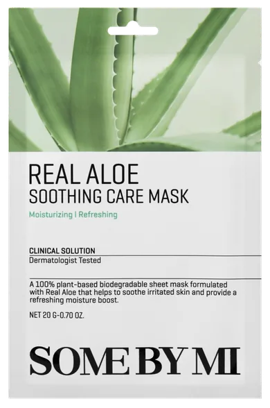 Some by Mi Real Aloe Soothing auduma sejas maska, 20 g