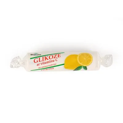 Glikoze ar vitamīnu C (citronu garša) tabletes N10