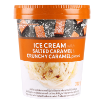 SALDĒJUMS RIMI AR SĀĻO KARAMELI UN KRAUKŠĶĪGIEM KARAMELES GABALIŅIEM 310G/500ML