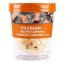SALDĒJUMS RIMI AR SĀĻO KARAMELI UN KRAUKŠĶĪGIEM KARAMELES GABALIŅIEM 310G/500ML