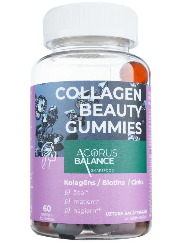 Acorus Balance Collagen Beauty gummies, 60 pastilas