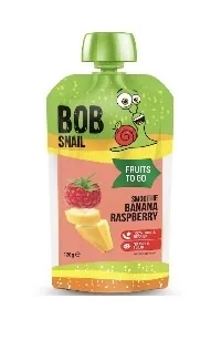 AUGĻU BIEZENIS BOB SNAIL, BANĀNU-AVEŅU SMŪTIJS, PASTERIZĒTS, 120G