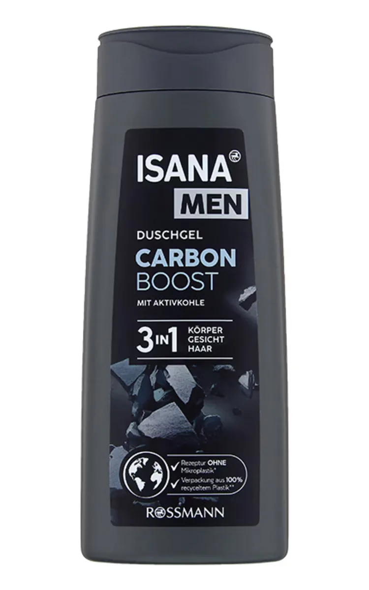 ISANA MEN CARBON BOOST 3IN1 DUŠAS ŽELEJA, 300ML