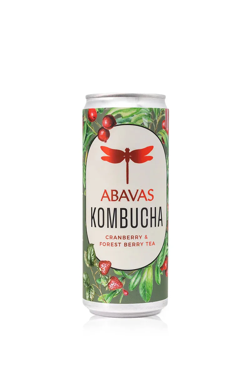 KOMBUČA ABAVAS AR DZĒRVENĒM UN MEŽA OGU TĒJU 330ML