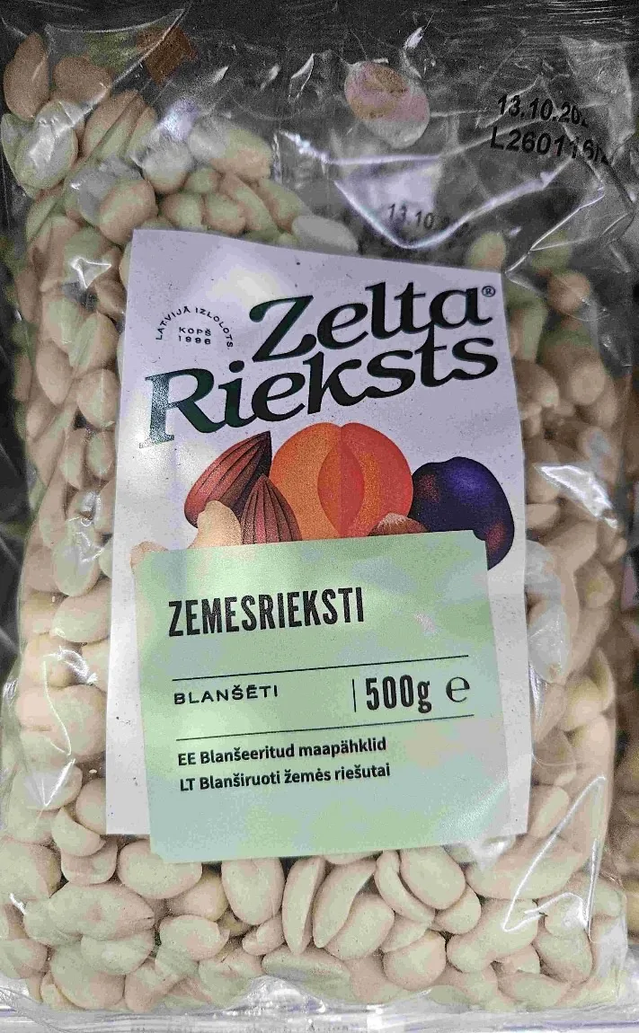 BLANŠĒTI ZEMESRIEKSTI ZELTA RIEKSTS 500G