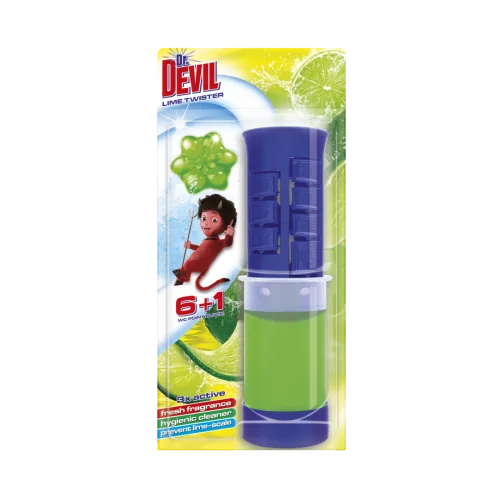TUALETES BLOKS DR.DEVIL PAŠLĪM.GĒLA DISKI AR DOZAT.LIME 45ML