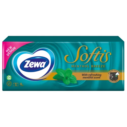 KABATLAKATIŅI ZEWA SOFTIS MENTHOL 10X9GAB