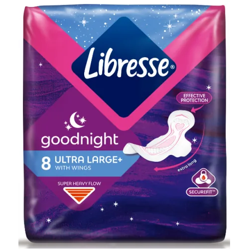 HIGIĒNISKĀS PAKETES LIBRESSE INVISIBLE NIGHT SUPER 8GAB.