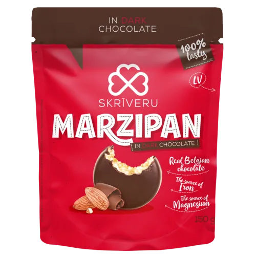 MARCIPĀNS SKRĪVERU TUMŠAJĀ ŠOKOLĀDĒ 150G