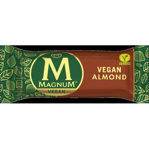 SALDĒJUMS MAGNUM VEGĀNU VANIĻAS AR ŠOKOLĀDES GLAZŪRU UN MANDELĒM 90ML/72G