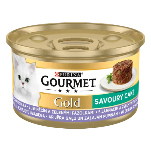 BARĪBA KAĶIEM KONSERVĒTA GOURMET GOLD JĒRS ZAĻĀS PUPIŅAS 85G