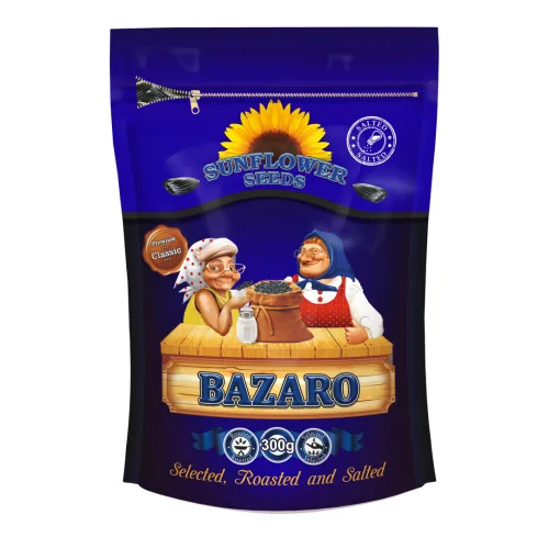 MELNĀS GRAUZDĒTAS SAULESPUĶU SĒKLAS BAZARO AR SĀLI 300G