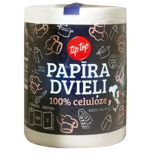 PAPĪRA DVIEĻI TIP TOP 400LAPAS 2KĀRTAS 1 RULLIS