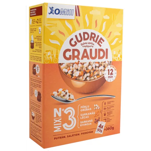 GRAUDU MAISĪJUMS GUDRIE GRAUDI PĒRĻU GRŪBU, SARKANO LĒCU, SARKANĀS KVINOJAS 360G