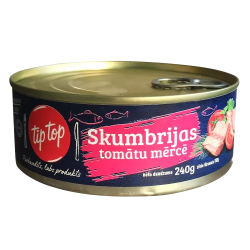 KONSERVI SKUMBRIJAS TIP TOP TOMĀTU MĒRCĒ 240G EO