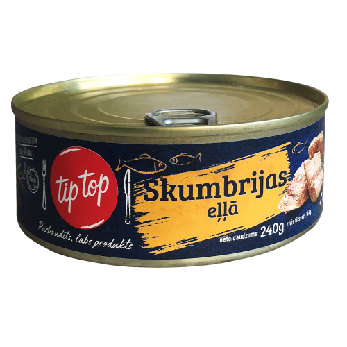 KONSERVI SKUMBRIJA TIP TOP EĻĻĀ 240G EO