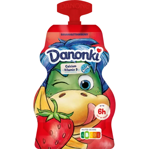 JOGURTS DANONKI POUCH AR ZEMEŅU - BANĀNU GARŠU 70G