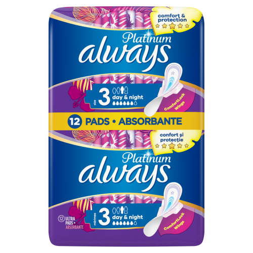 HIGIĒNISKĀS PAKETES ALWAYS PLATINUM NIGHT DUO 12GAB